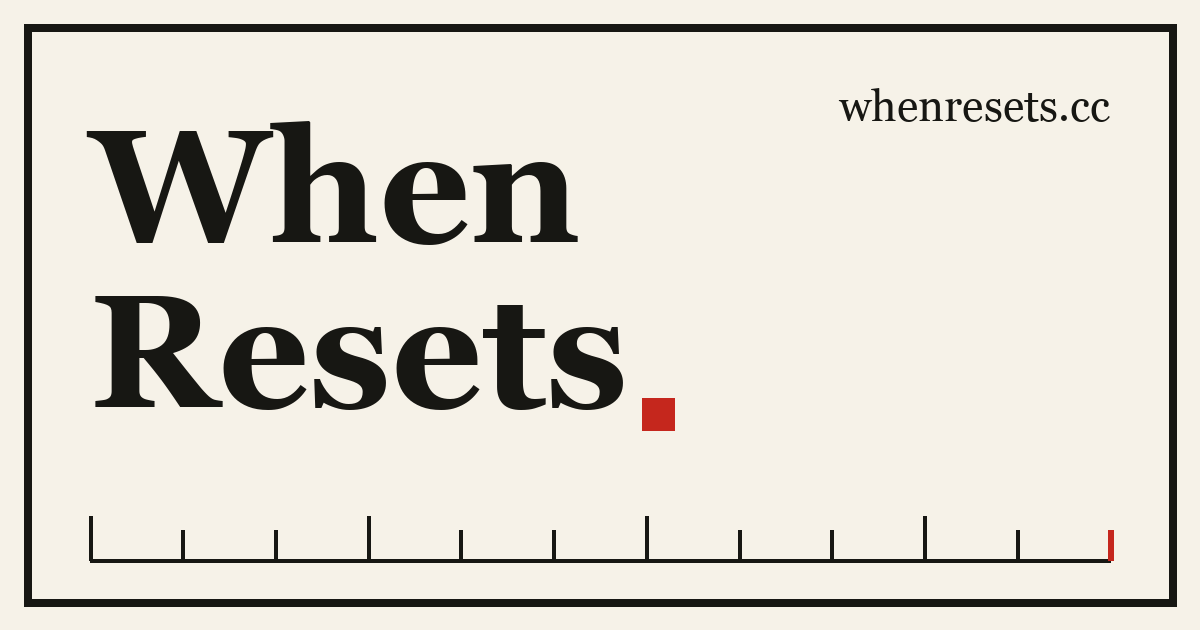 When does Codex reset next? · When Resets